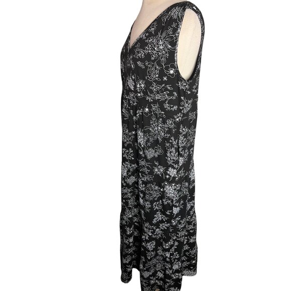 Women Within Maxi Medium Dress Baggy Oversizes Pockets Cotton Y2K - Picture 2 of 11